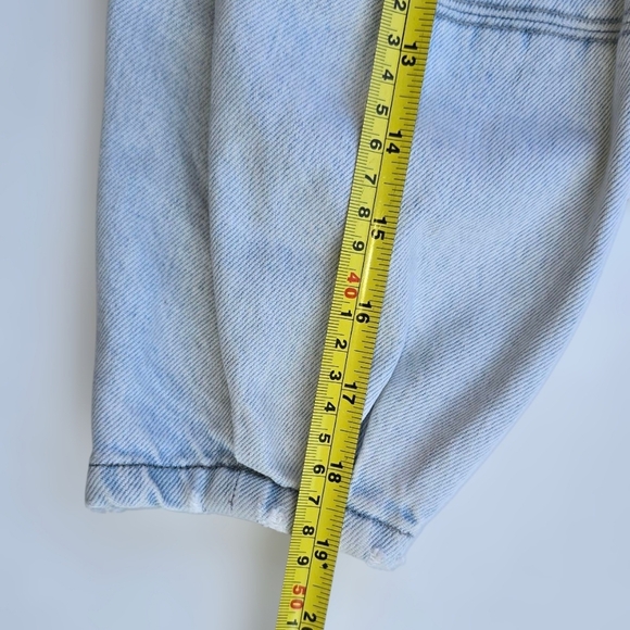 Zara Light Blue Pleated Denim Mini Dress Elbow Length Puff balloon Sleeves - Picture 13 of 16